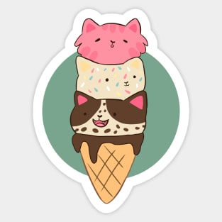 Cat ice cream cone Sticker